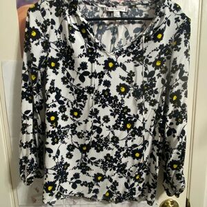 Tommy Hilfiger Black and Yellow Floral Blouse